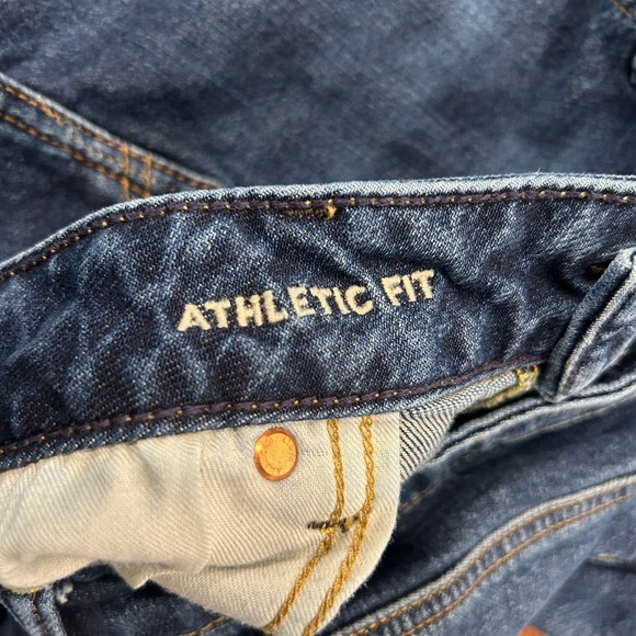 American Eagle Outfitters Mens 36x32 Athletic Fit Flex Jeans Dark Wash - Picture 4 of 13